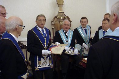 Dominion Lodge Grand Patrons certificate The proceeds of which got to Charitable causes